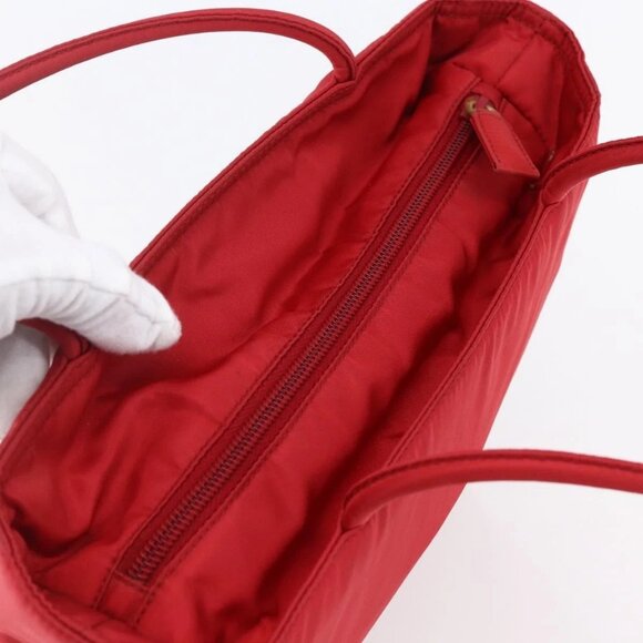 PRADA Tote Bag Nylon Red Silver Auth ti3470 - Picture 7 of 16